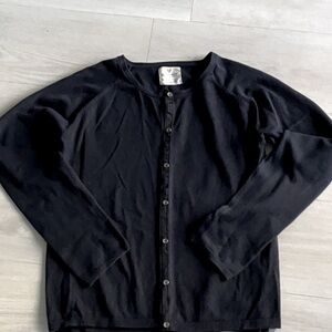 Classic blue cotton cardigan